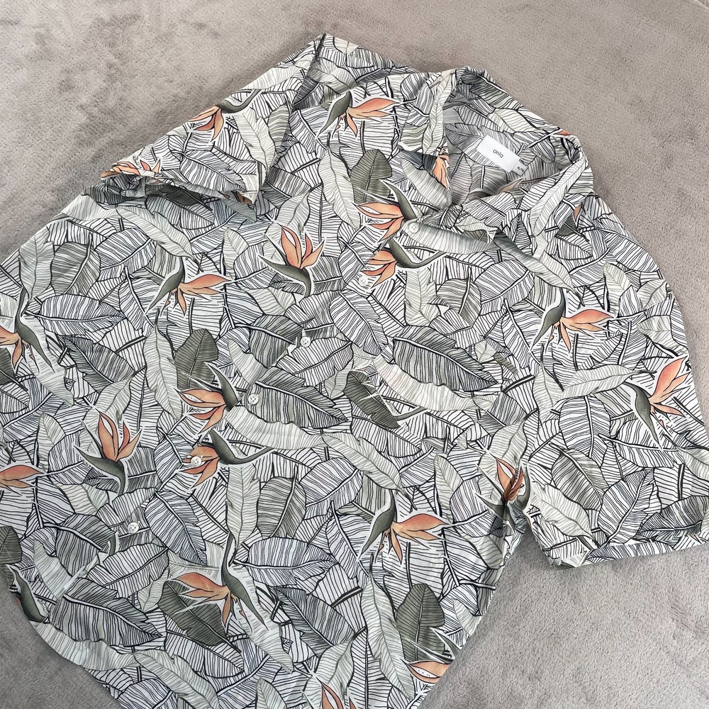 Onia Hawaiian Camp Shirt Men‎ XL Multi Floral Lightweight Vacation SS NWOT